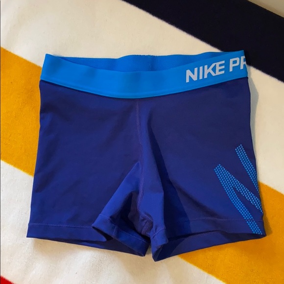 Nike Pants - Nike pro blue shorts size small